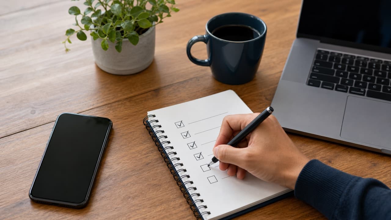 Facebook Account Deletion Checklist help workflow shown on a phone and laptop