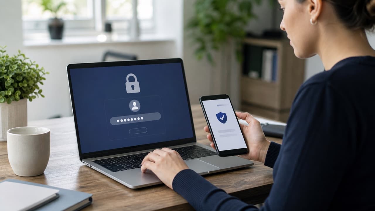 Facebook Forgot Password Guide help workflow shown on a phone and laptop