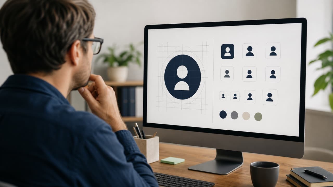Facebook Icon: Safe Usage and Brand Caution help workflow shown on a phone and laptop