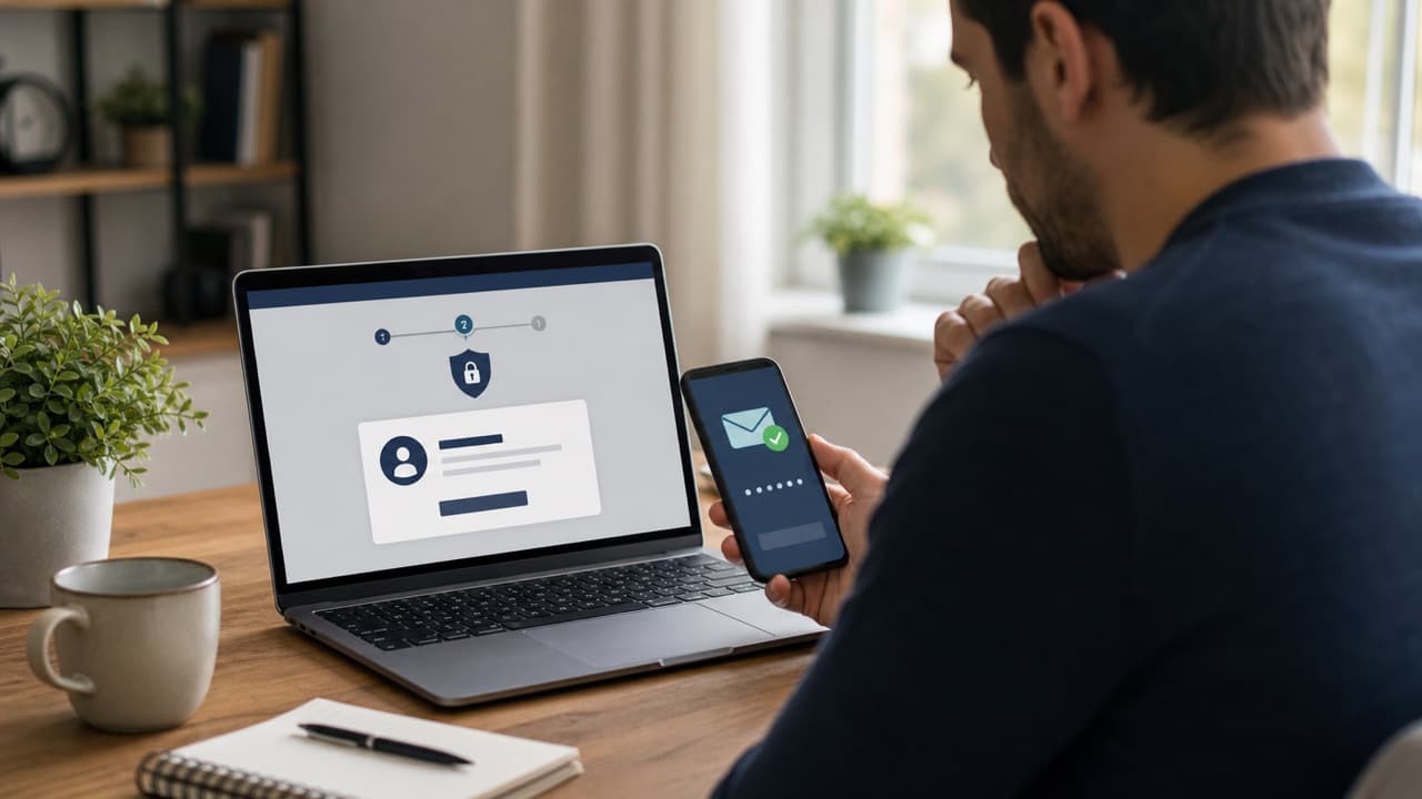 How to Recover a Facebook Account help workflow shown on a phone and laptop