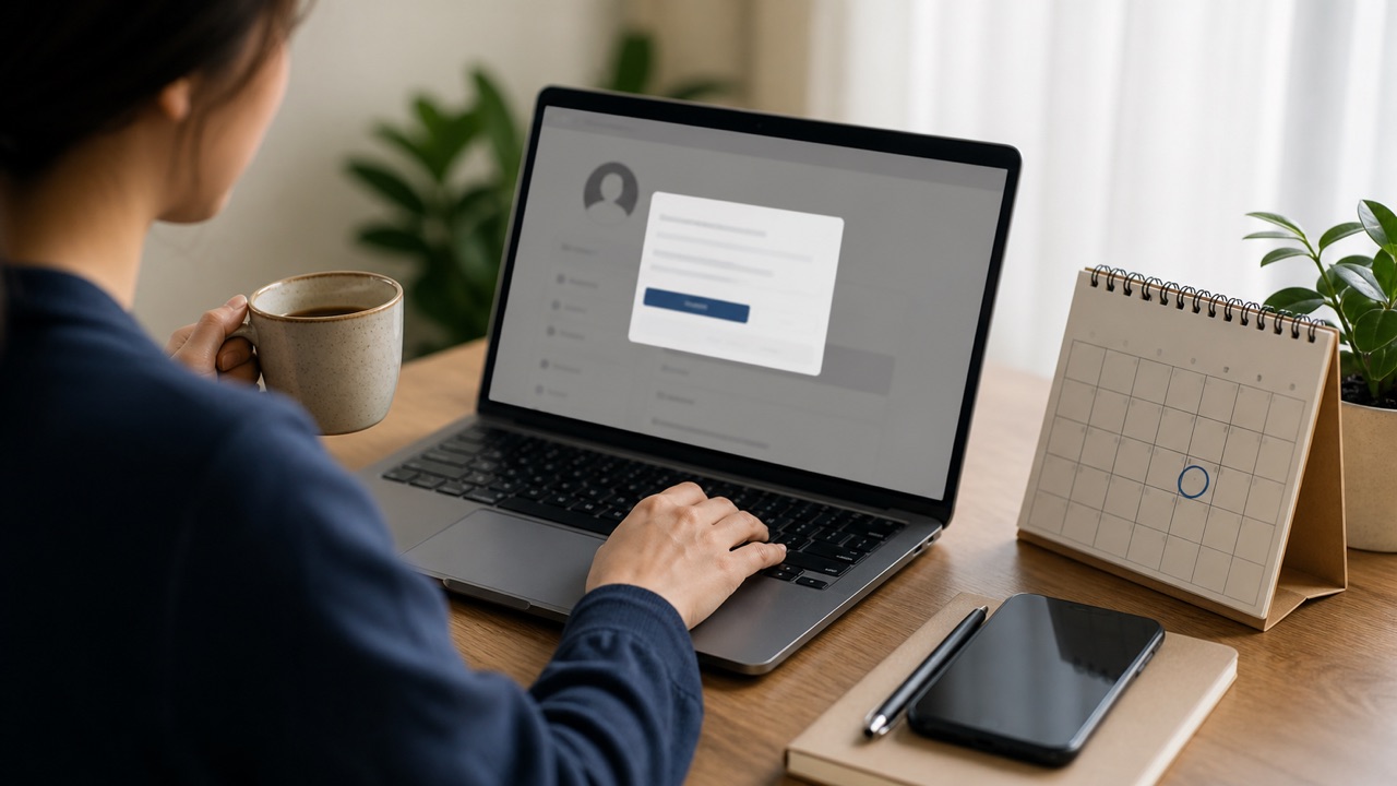 How to Deactivate Facebook Account (Mobile and Desktop) help workflow shown on a phone and laptop