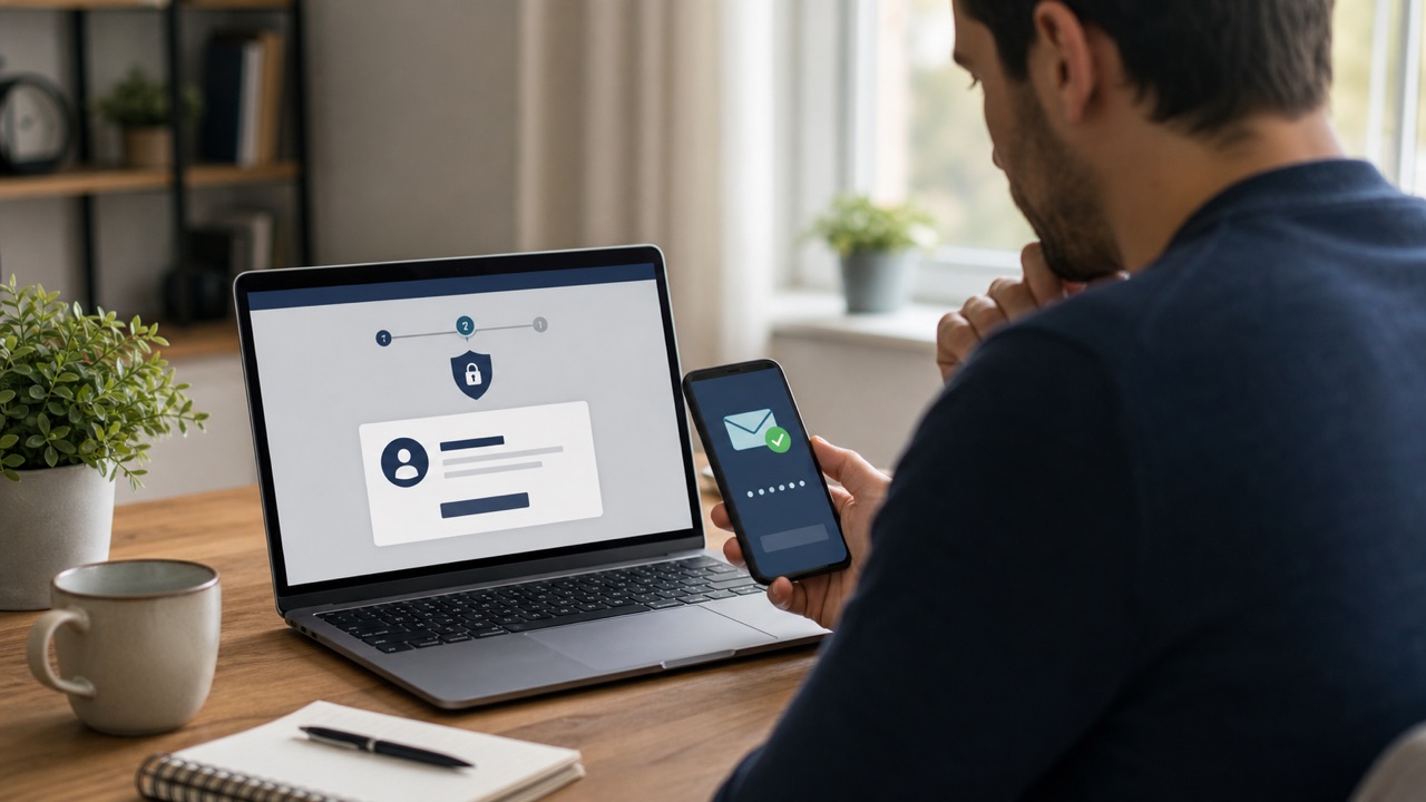 How to Recover a Facebook Account help workflow shown on a phone and laptop